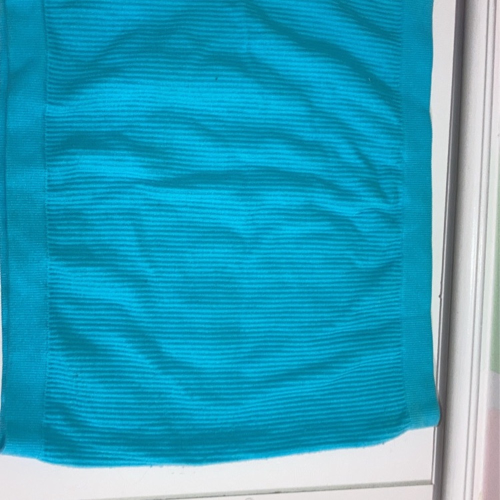 Vibrant Teal Ribbed Skirt